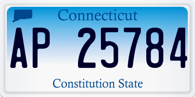 CT license plate AP25784