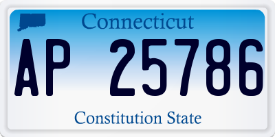 CT license plate AP25786