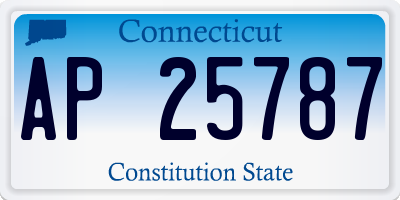 CT license plate AP25787