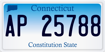 CT license plate AP25788