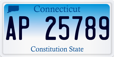 CT license plate AP25789