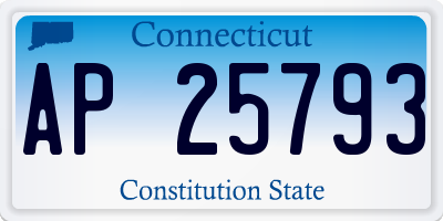 CT license plate AP25793