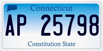 CT license plate AP25798
