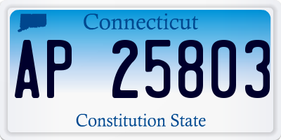 CT license plate AP25803