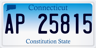 CT license plate AP25815