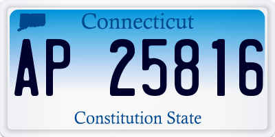CT license plate AP25816