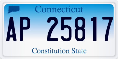 CT license plate AP25817