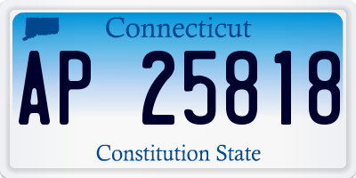 CT license plate AP25818