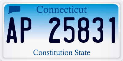 CT license plate AP25831