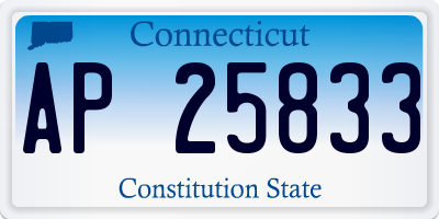 CT license plate AP25833
