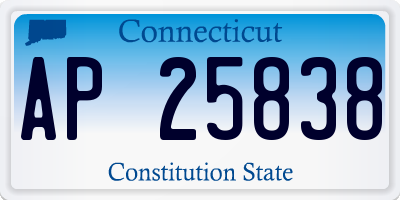 CT license plate AP25838