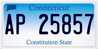 CT license plate AP25857