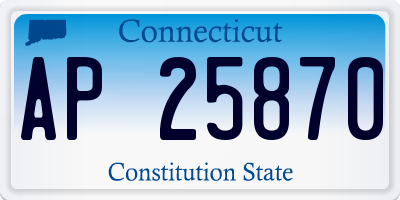 CT license plate AP25870
