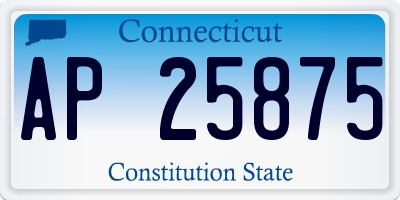 CT license plate AP25875