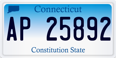 CT license plate AP25892