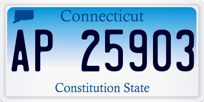 CT license plate AP25903