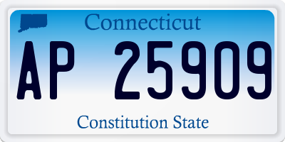 CT license plate AP25909