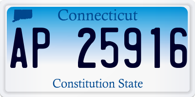 CT license plate AP25916