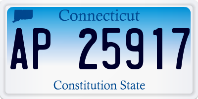 CT license plate AP25917