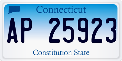 CT license plate AP25923