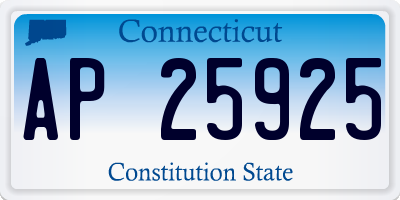 CT license plate AP25925