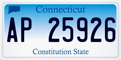 CT license plate AP25926