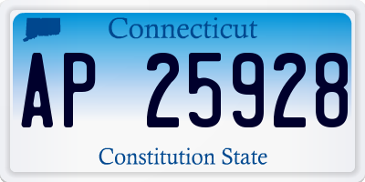 CT license plate AP25928