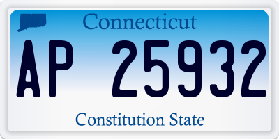 CT license plate AP25932