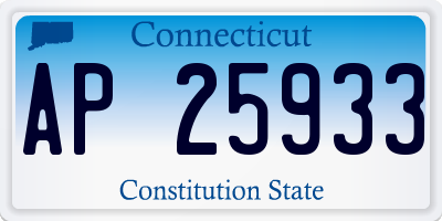 CT license plate AP25933