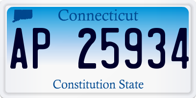 CT license plate AP25934