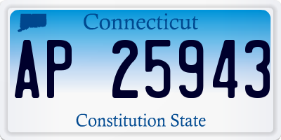 CT license plate AP25943