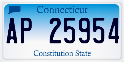 CT license plate AP25954