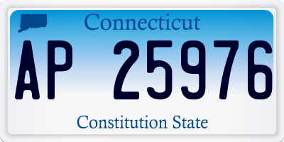 CT license plate AP25976