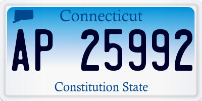 CT license plate AP25992
