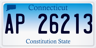 CT license plate AP26213