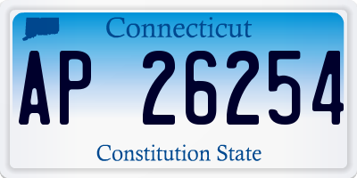 CT license plate AP26254