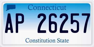 CT license plate AP26257
