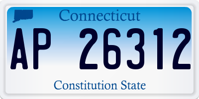 CT license plate AP26312