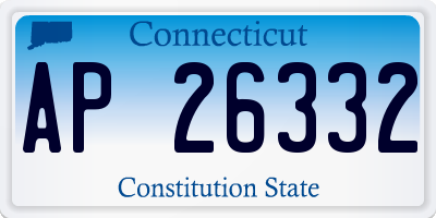 CT license plate AP26332