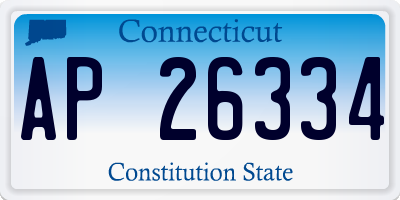 CT license plate AP26334