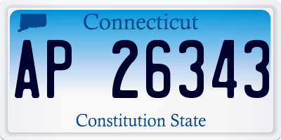 CT license plate AP26343