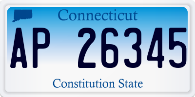 CT license plate AP26345