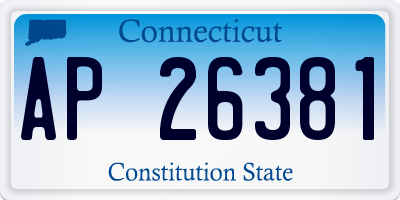 CT license plate AP26381