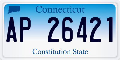 CT license plate AP26421