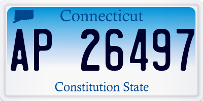 CT license plate AP26497