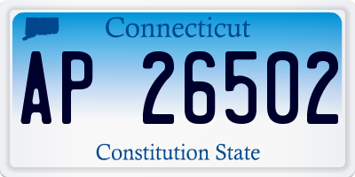 CT license plate AP26502