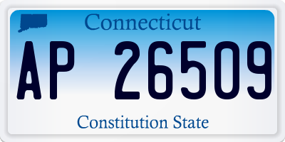 CT license plate AP26509