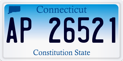 CT license plate AP26521