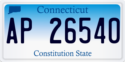 CT license plate AP26540