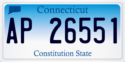 CT license plate AP26551